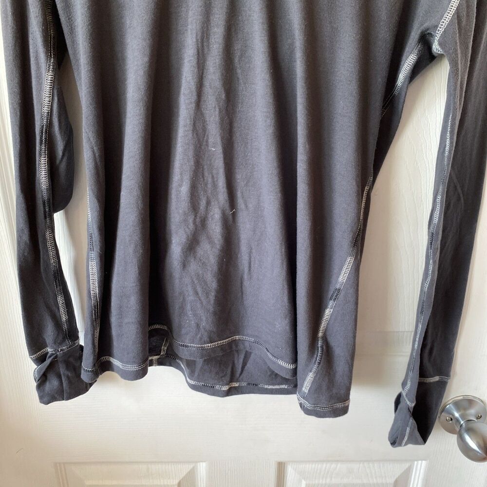 Calvin Klein Women’s Long Sleeve Hooded Shirt Grey V Neck Performance Quick Dry - Picture 4 of 9